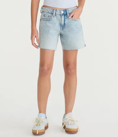 Aéropostale Low-rise Baggy Denim Shorts 6" In Blue