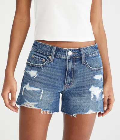 Aéropostale Low-rise Baggy Denim Shorts In Blue