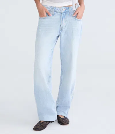 Aéropostale Low-rise Baggy Lace Stripe Jean In Blue