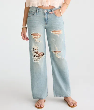 Aéropostale Low-rise Baggy Wide Leg Jean In Blue