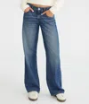 Aéropostale Super Low-rise Baggy Wide Leg Studded Jean In Blue