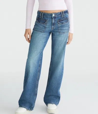 Aéropostale Low-rise Baggy Wide Leg Lightweight Luxe Jean In Blue