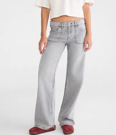 Aéropostale Low-rise Baggy Wide Leg Lightweight Luxe Jean In Gray