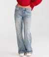 Aéropostale Low-rise Baggy Wide Leg Rosette Jean In Multi