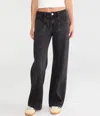 Aéropostale Low-rise Baggy Wide Leg Seamed Jean In Black