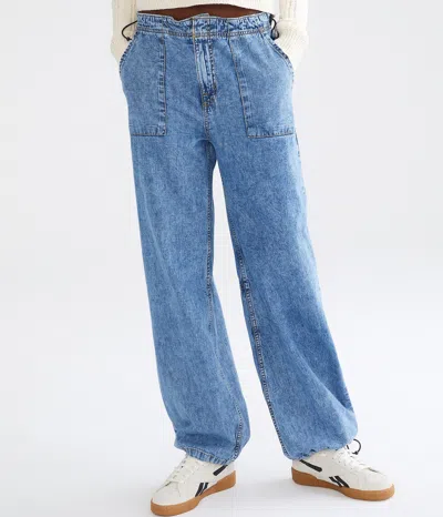 Aéropostale Low-rise Denim Parachute Pants In Multi