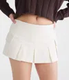 Aéropostale Low-rise Pleated Cargo Mini Skort In White