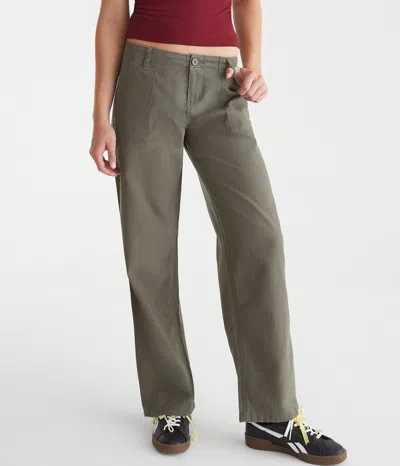 Aéropostale Low-rise Straight Leg Pants In Gray