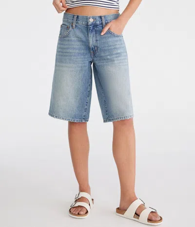 Aéropostale Low-rise Super Baggy Bermuda Shorts In Blue