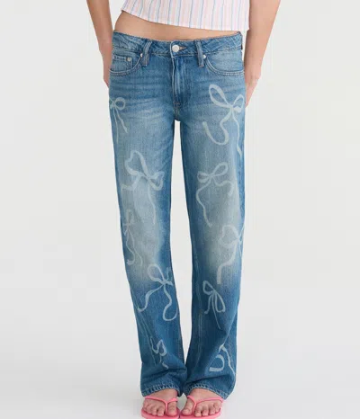 Aéropostale Low-rise Baggy Bows Jean In Blue