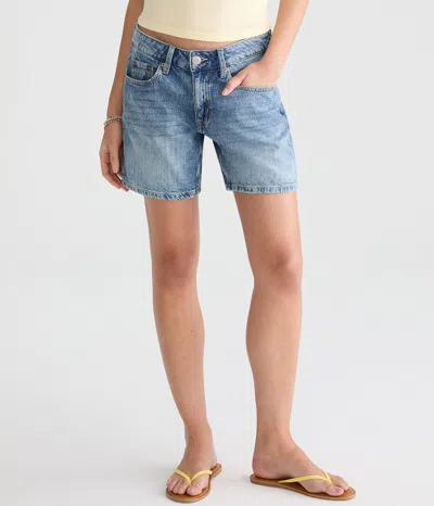 Aéropostale Low-rise Baggy Denim Shorts 6" In Blue