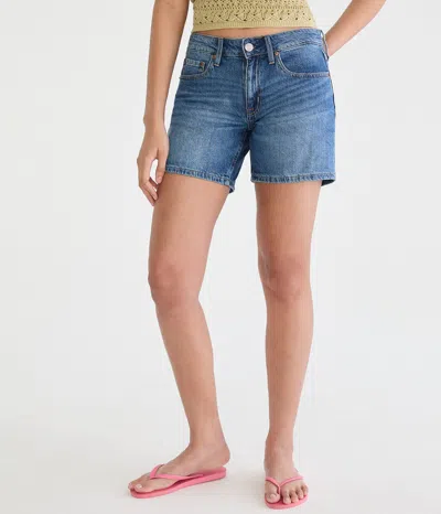Aéropostale Low-rise Baggy Denim Shorts 6" In Blue