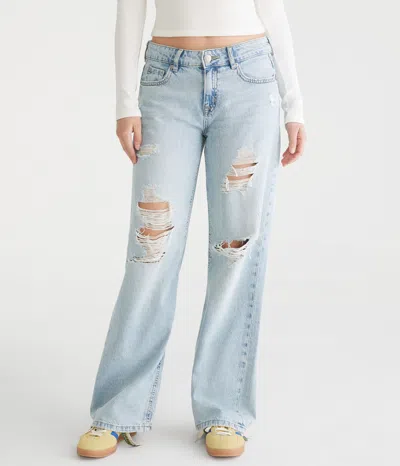 Aéropostale Low-rise Baggy Wide Leg Lightweight Luxe Jean In Blue