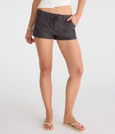 Aéropostale Low-rise Linen Shorts In Brown