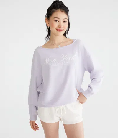 Aéropostale Manhattan Off-the-shoulder Sweatshirt In Multi