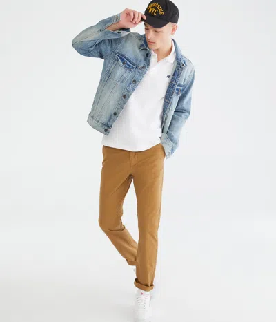 Aéropostale Men's Slim Straight Stretch Chinos In Brown