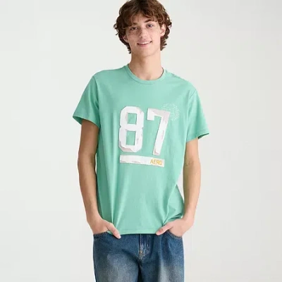 Aéropostale Mens Crew Neck Short Sleeve Classic Fit Graphic T-shirt In Blue