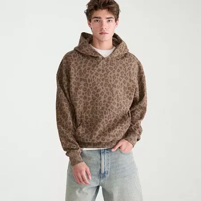 Aéropostale Cloud Soft Leopard Print Boxy Pullover Hoodie In Brown