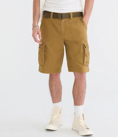 Aéropostale Mens Men's Solid Belted Cargo Shorts*** Black In Brown