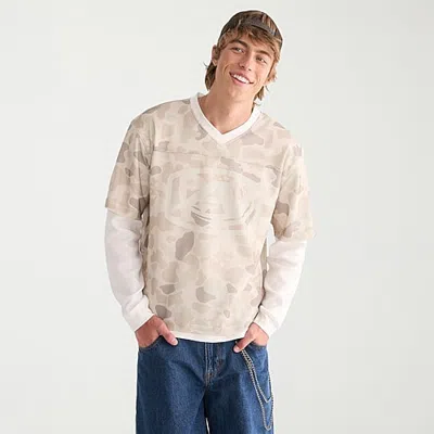 Aéropostale Mens V Neck Long Sleeve Jersey In Brown