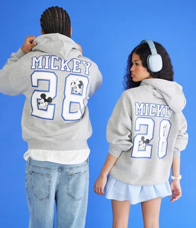 Aéropostale Mickey & Friends Mickey Mouse 28 Pullover Hoodie In Grey
