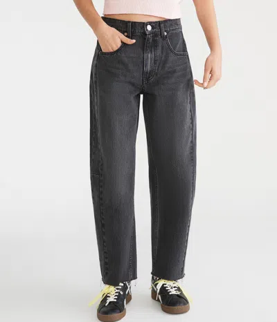 Aéropostale Mid-rise Barrel Leg Jean In Black