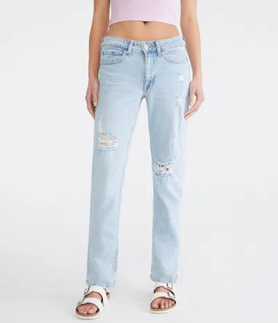 Aéropostale Mid-rise Vintage Straight Jean In Blue