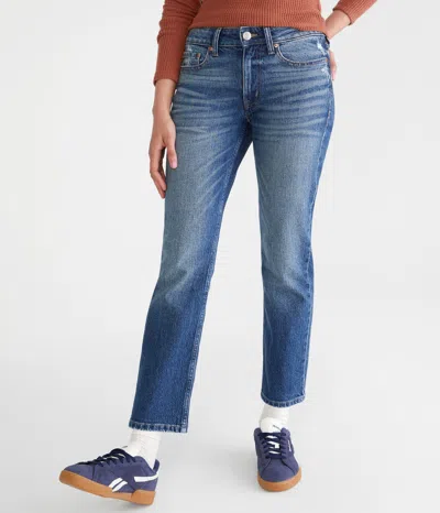 Aéropostale Mid-rise Straight Ankle Jean In Blue