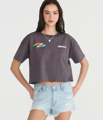 Aéropostale Nascar Daytona 500 Cropped Boyfriend Graphic Tee In Purple