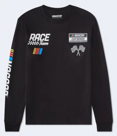 Aéropostale Nascar Long Sleeve Cup Series Relaxed Graphic Tee In Black