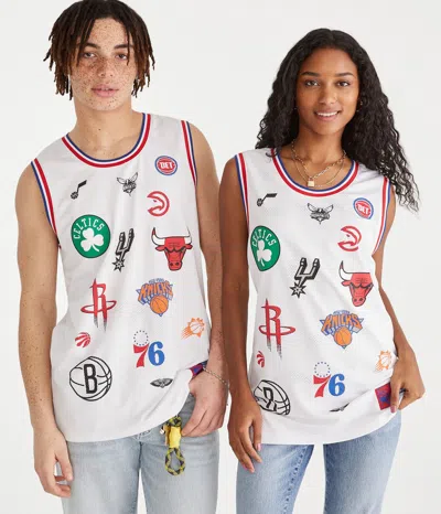 Aéropostale Nba Team Logos Mesh Tank In White