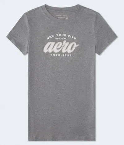 Aéropostale New York City Appliqué Graphic Tee In Gray