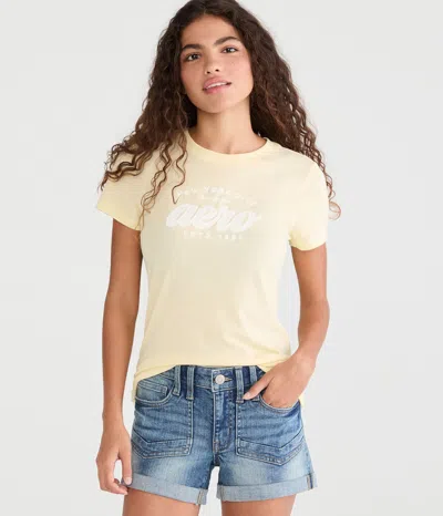 Aéropostale New York City Appliqué Graphic Tee In Yellow