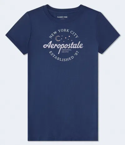 Aéropostale New York City Moon Graphic Tee In Blue