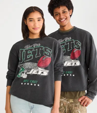Aéropostale New York Jets Stadium Crew Sweatshirt In Gray