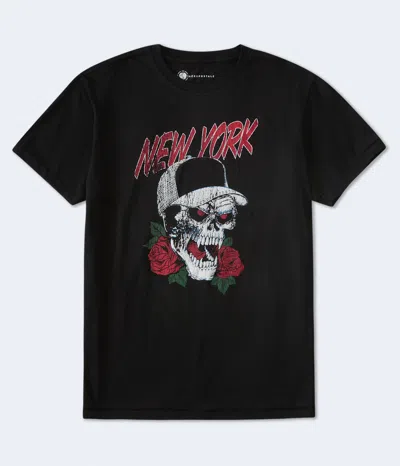 Aéropostale New York Rose Skull Graphic Tee In Multi