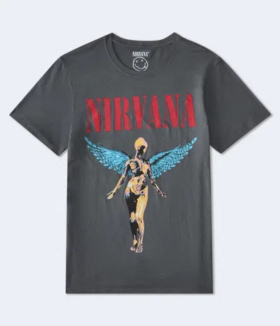 Aéropostale Nirvana In Utero Relaxed Graphic Tee In Grey