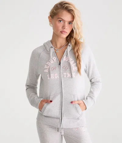 Aéropostale Ny Full-zip Hoodie In Gray