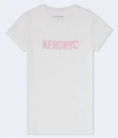 Aéropostale Nyc Butterfly Appliqué Graphic Tee In White