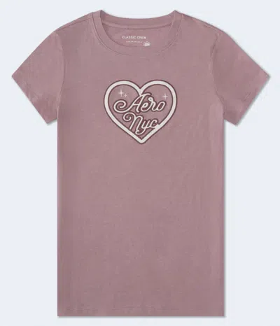Aéropostale Nyc Heart Graphic Tee In Purple