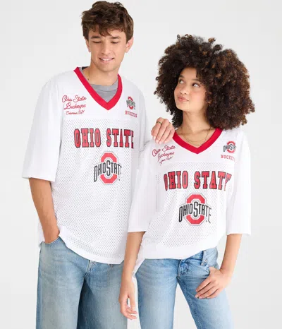 Aéropostale Ohio State Buckeyes Mesh Top In White