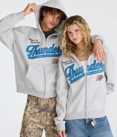 Aéropostale Oklahoma City Thunder Basketball Full-zip Hoodie In Gray