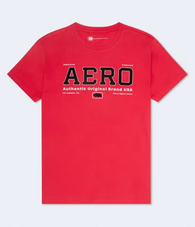 Aéropostale Original Brand Appliqué Graphic Tee In Red