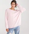 Aéropostale Oversized Off-the-shoulder Sweatshirt In Pink