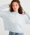 Aéropostale Patchwork Flag Crew Sweater In Multi