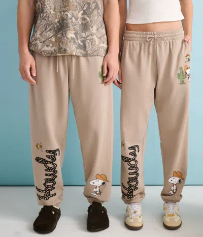 Aéropostale Peanuts  Western Snoopy Howdy Jogger Sweatpants In Brown