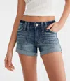 Aéropostale Premium Seriously Stretchy Low-rise Denim Midi Shorts In Blue
