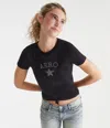 Aéropostale Rhinestone Star Graphic Tee In Black