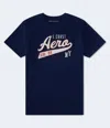 Aéropostale Script Appliqué Graphic Tee In Blue