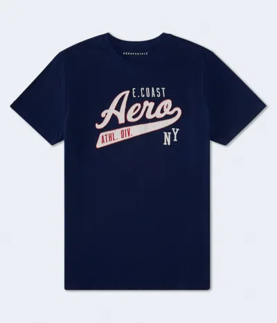 Aéropostale Script Appliqué Graphic Tee In Blue